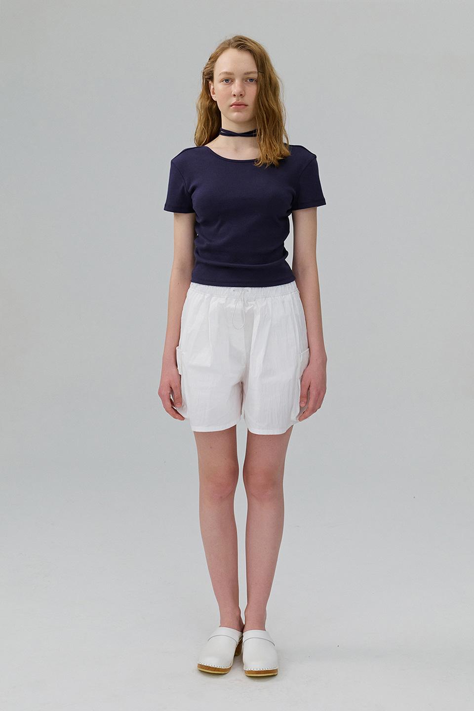 아위 Straps T-Shirt_NAVY