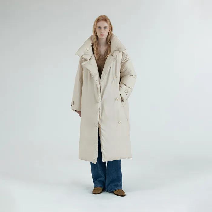 SIOT4160 덕다운 패딩 롱 코트_Light beige