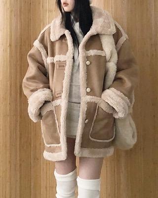 cozy reversible mouton jacket (3color)
