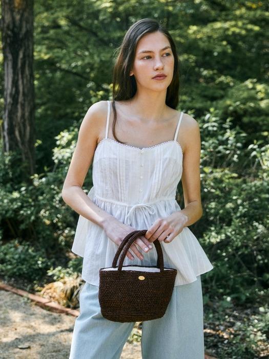 raffia bag (mini-tote) - brown