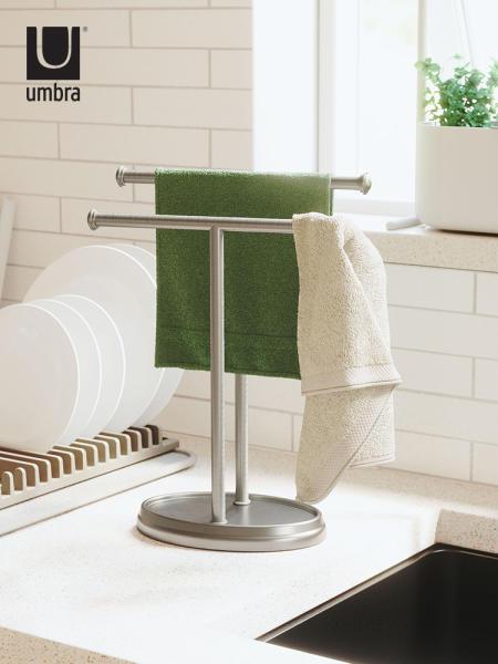 엄브라 수건걸이 스탠드 철제 행주걸이 펀칭프리 욕실 세면대 선반