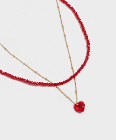 [SILVER] H STONE P N & BEADS N SET (4 COLOR)