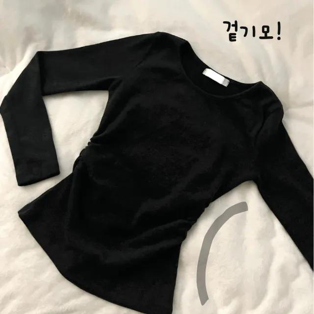 5천장돌파🌟[보온성최고/겨울데일리*.*] 몸매 좋아보이는 셔링 유넥 겨울 기모 긴팔티-6col