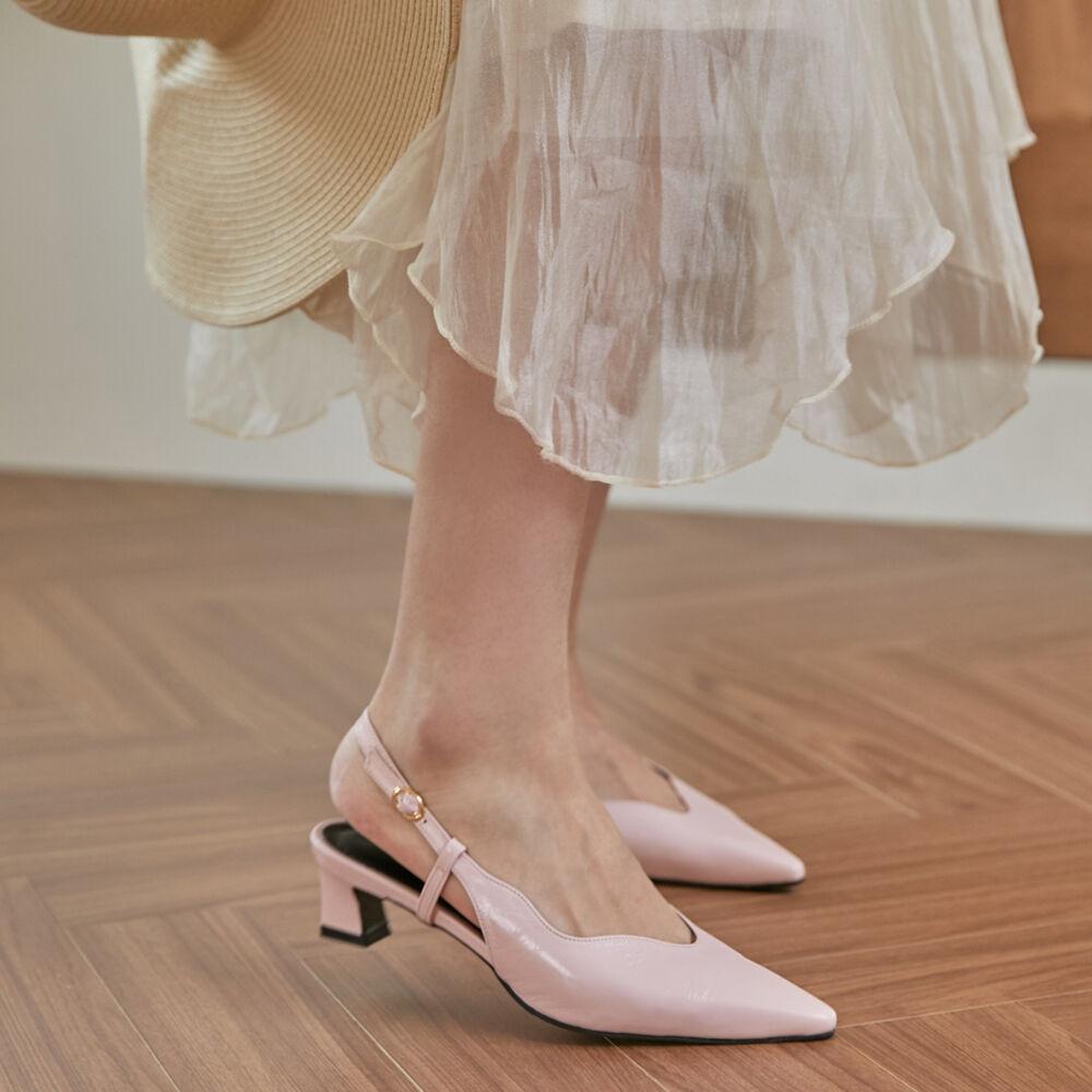 Floral slingback / 플로럴 슬링백 (Vintage pink)