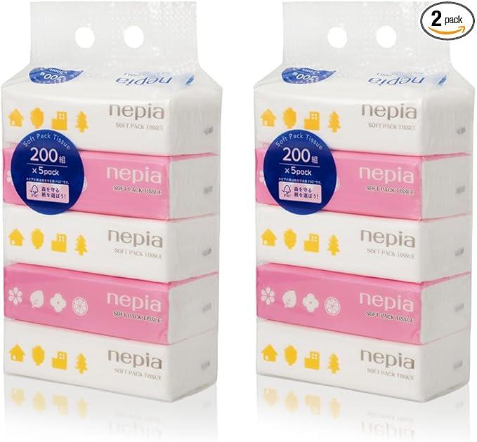 Napier Tissue Soft Pack, 400 Sheets (200 Pairs) x 10 Packs of 2, Great Value, Large Capacity, Bulk Purchase, Commercial Use