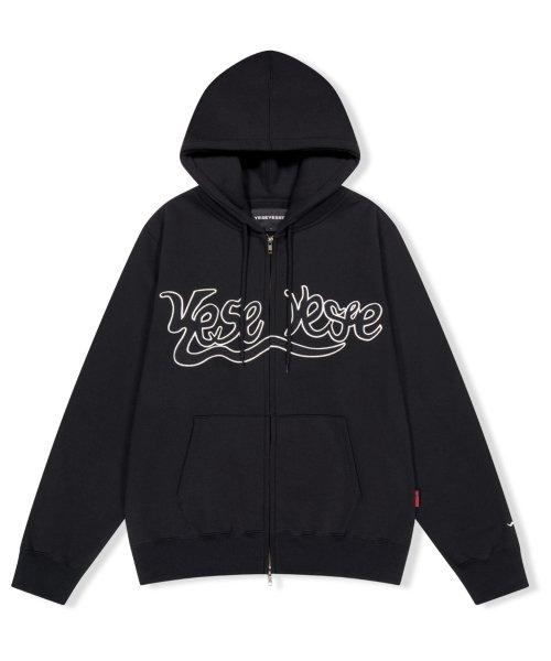 Y.E.S Snail Logo Zip-up Hoodie Black