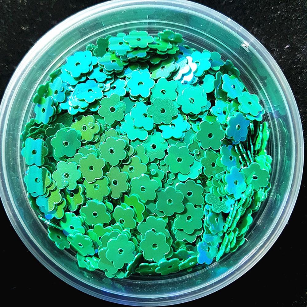 (약30g) AB빛 그린꽃 스팽글 글리터 6mm