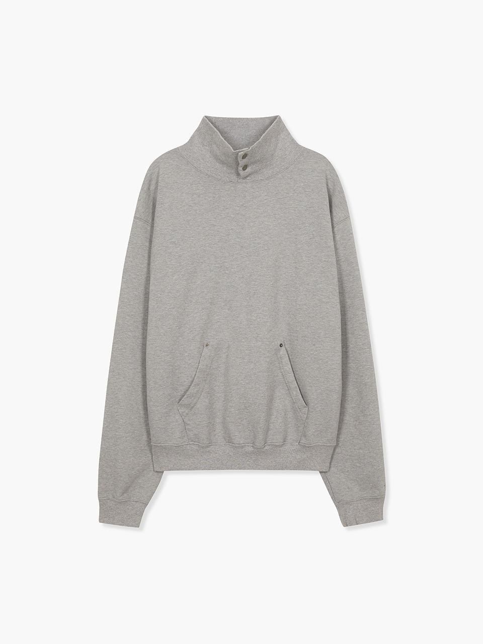 HIGHNECK SNAP SWEATSHIRT_grey