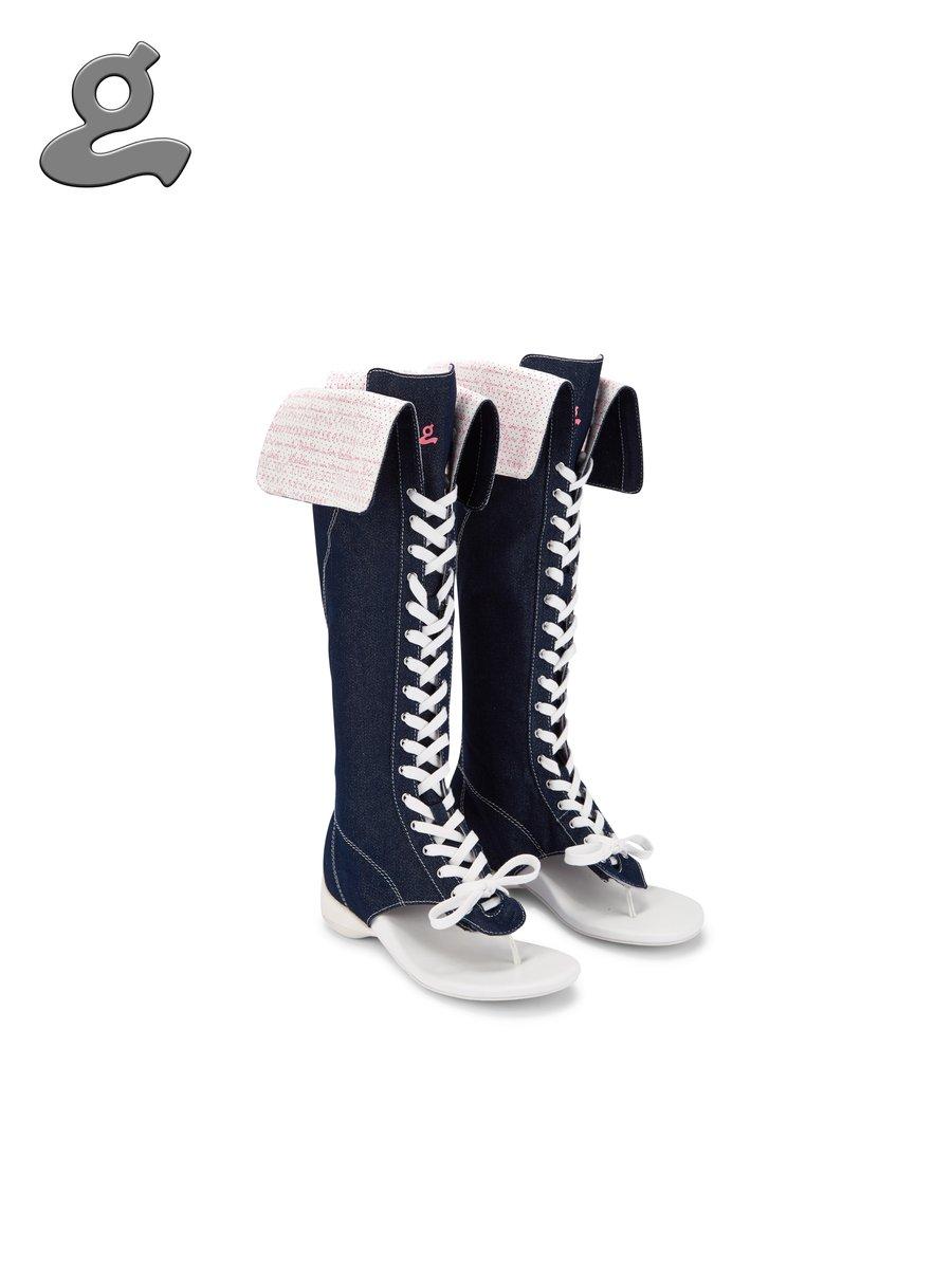 Denim Print “LAPEL#3” Boxing Boots