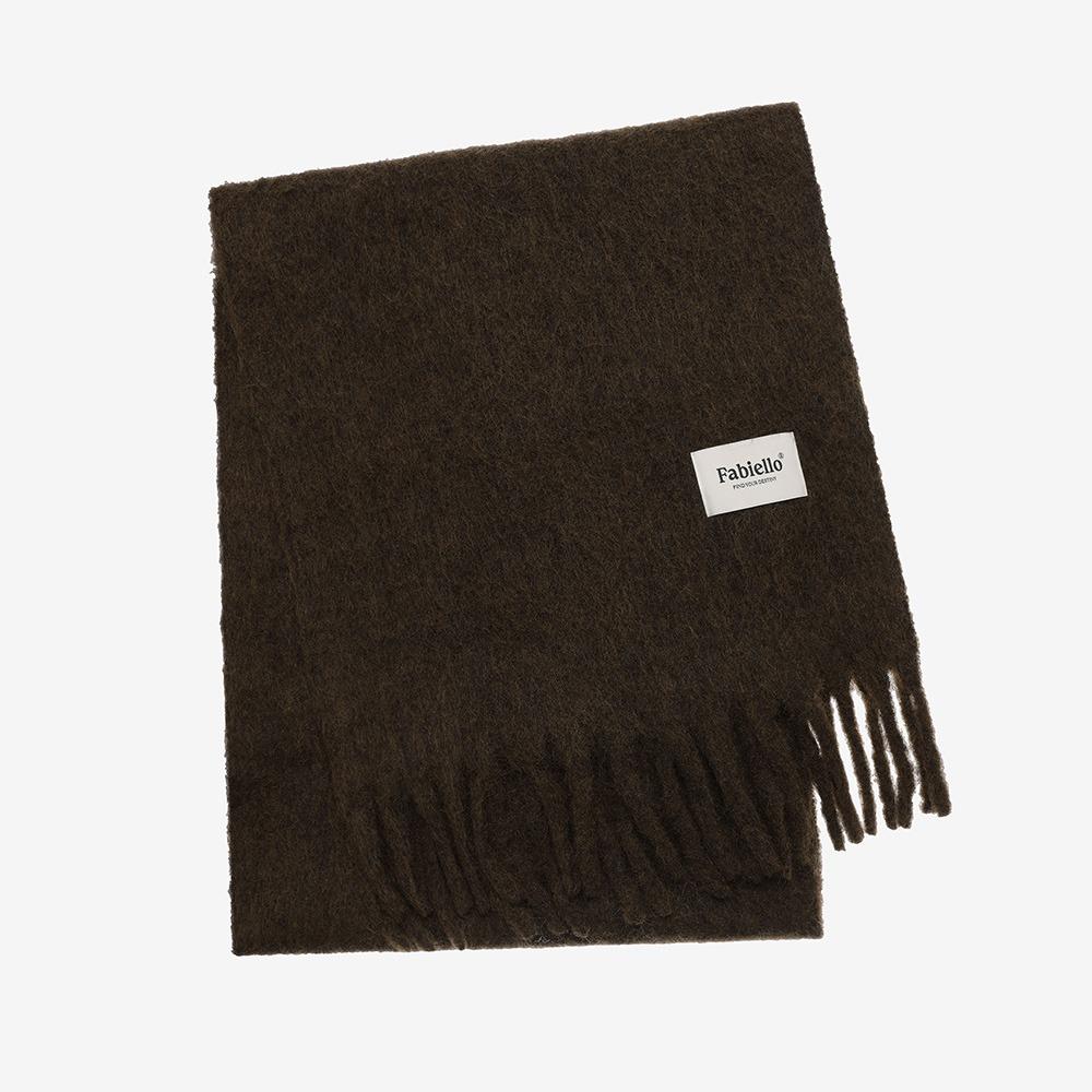 Wool candy muffler (dark brown)