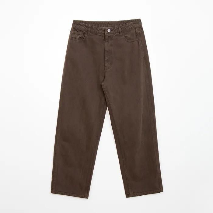 WIDE DYEING DENIM PANTS DEEP BROWN