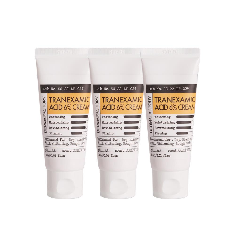 [비건인증] 더마팩토리 트라넥삼산(트라넥사믹애씨드) 6%크림 30ml 3개 SET /미백 기미크림 화이트닝 멜라닌 잡티크림 밝은피부 투명피부 미백기능성 다크스팟케어