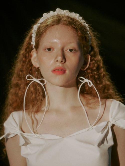 크리스탈 장식 스크런치 헤어밴드