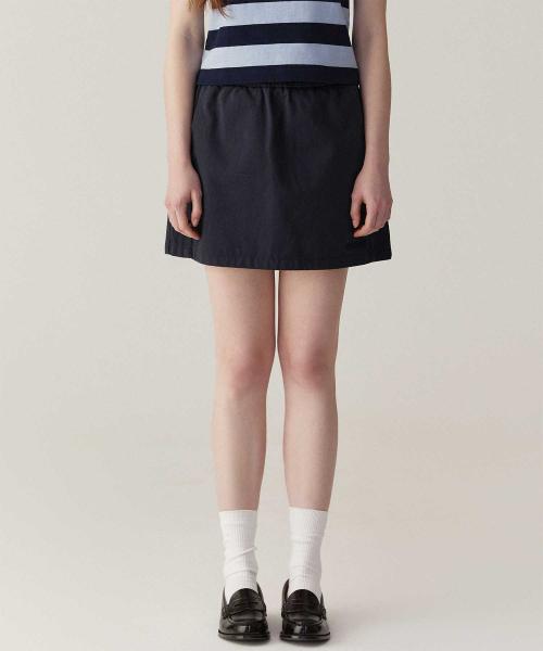 밴딩 치노 스커트 네이비