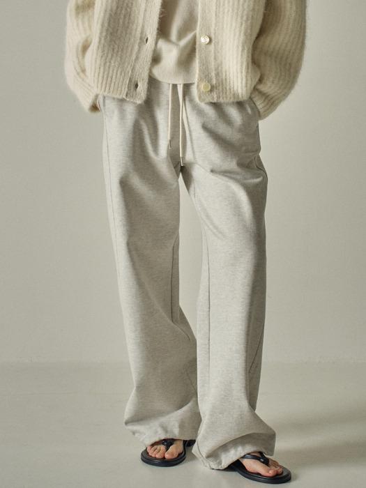 와이드 프렌치 스웻 팬츠_oatmeal