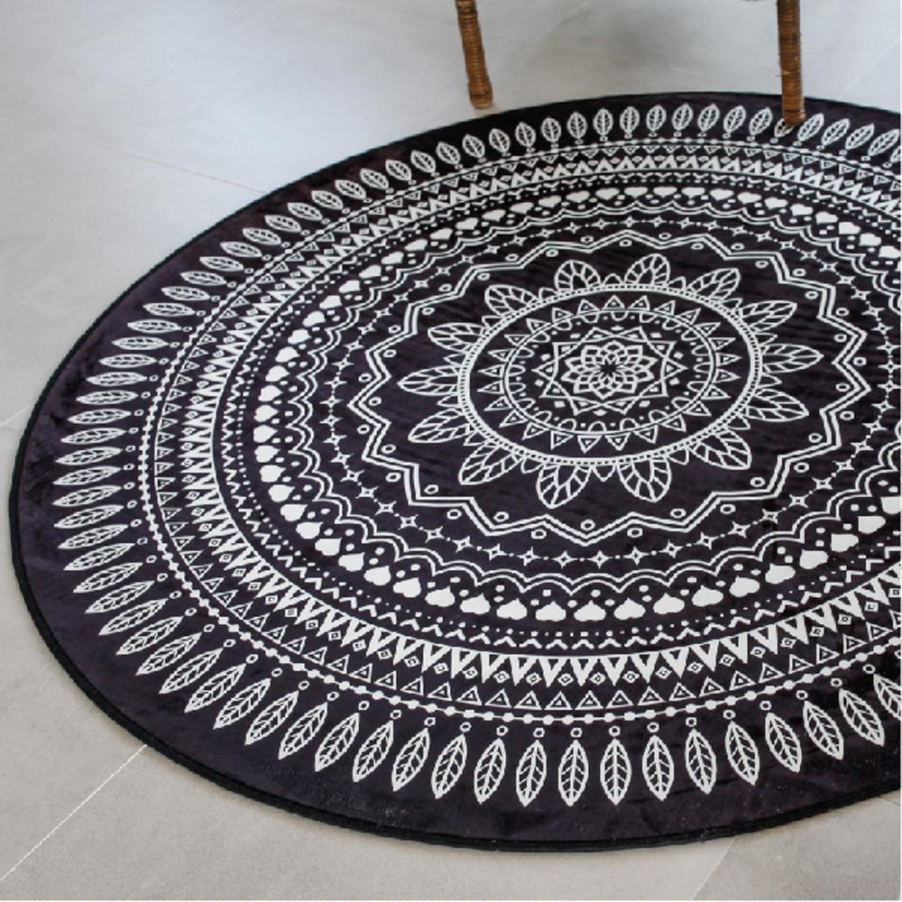 인룸 에스닉 디자인 원형 러그