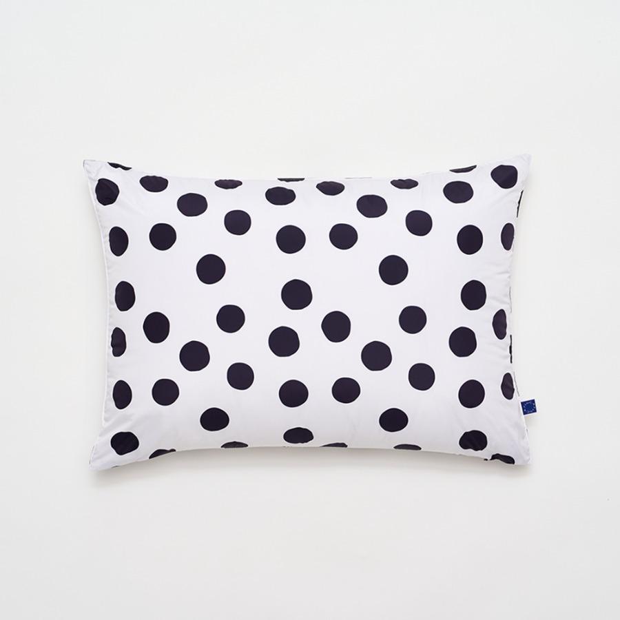 BK103 블랙 빅 도트 베개커버  2material