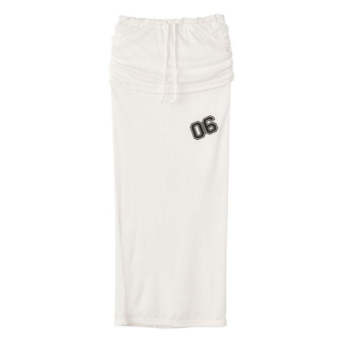 Shirring Layered Maxi Skirt White