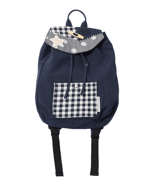 CHECK DOT PATTERN BACKPACK (NAVY)