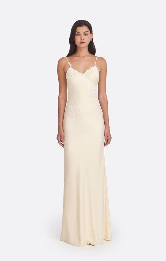 Signature V Neck Maxi Dress (Lace) - XXS / Yellow
