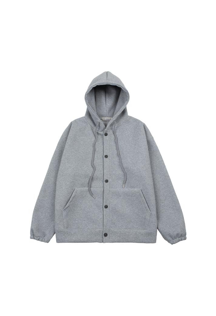 스테디 풀오버 후드 가디건-MELANGE GRAY
