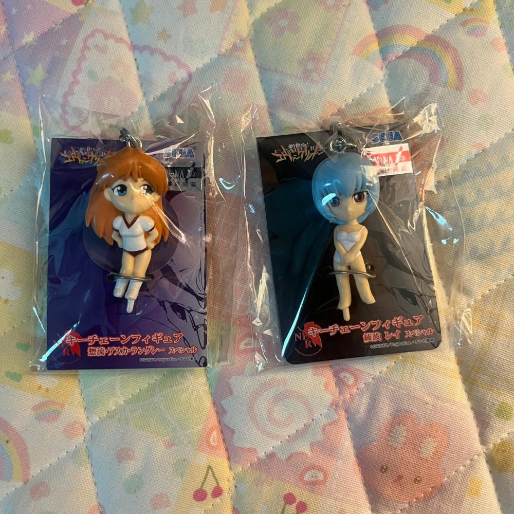 [고전미소녀] 에반게리온 아스카 아야나미레이 피규어 키링