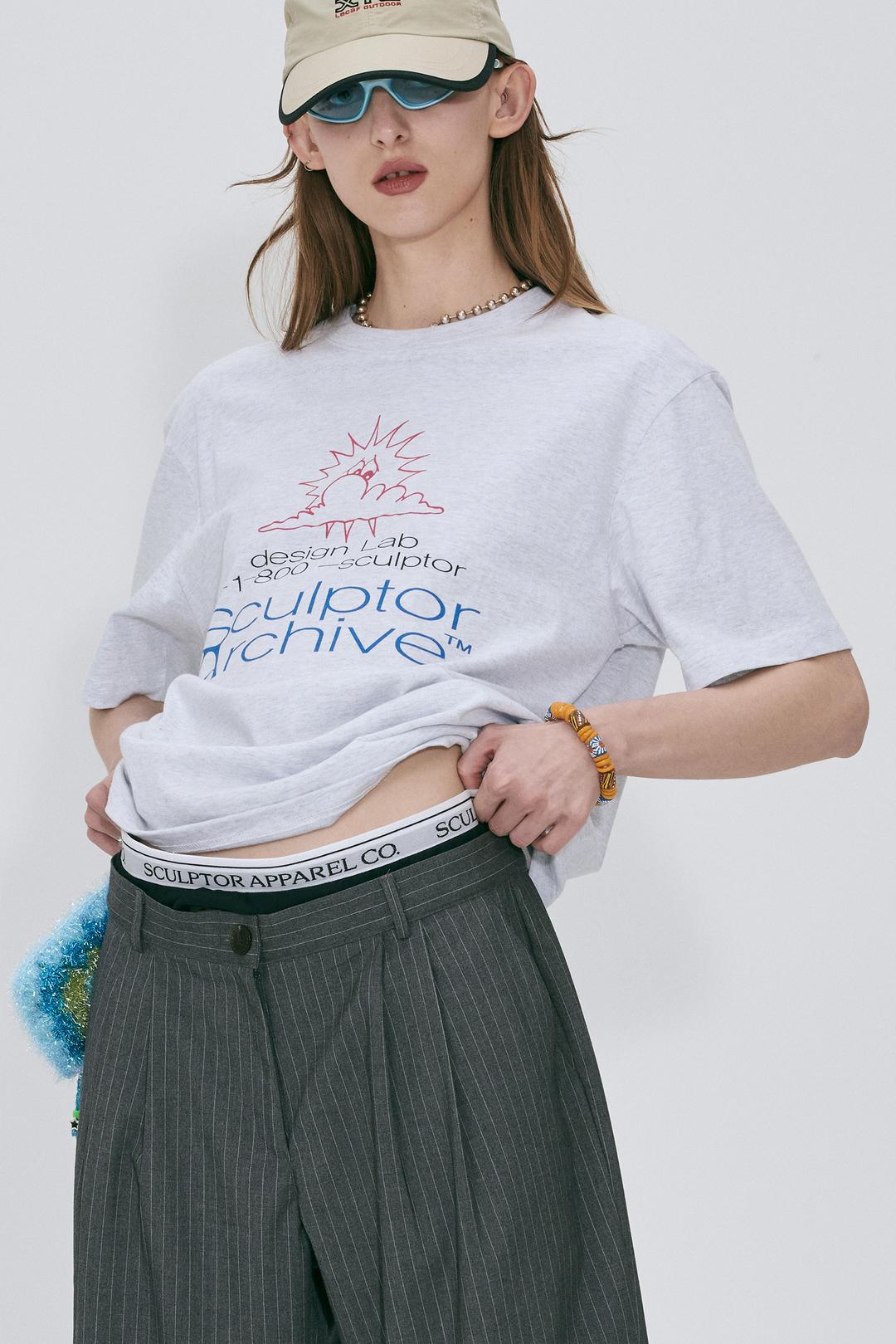 Sunrise Logo Tee White Melange