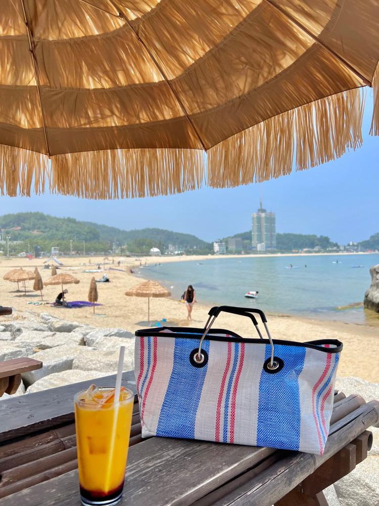 스트라이프 비치백