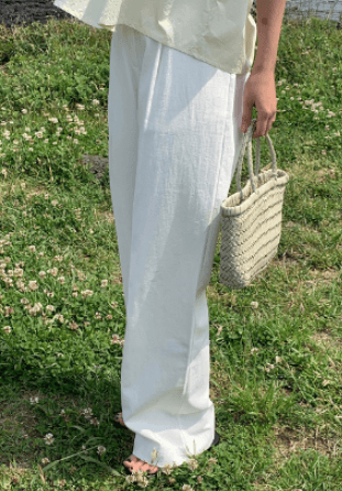 [자체제작] [특가할인] 트루디 린넨 썸머 슬랙스 팬츠 2color 모델 소장템 🤍 여름 바지 추천템 🤍