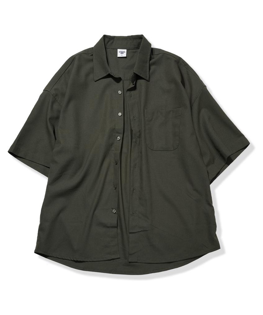 [M~4XL] 올데이 린넨 오버핏 반팔 셔츠_카키