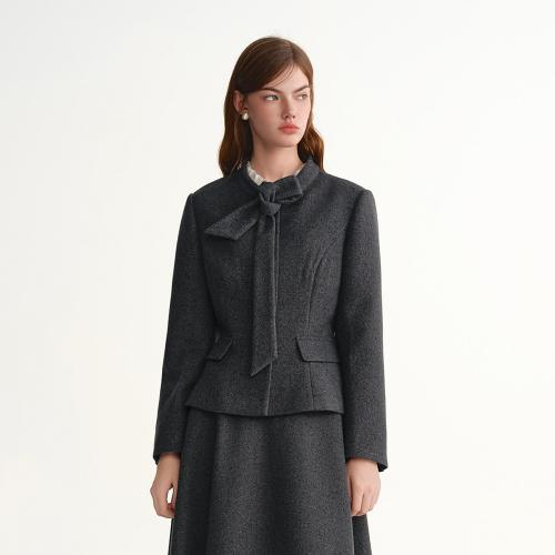 AR_Wool ribbon collar slim jacket
