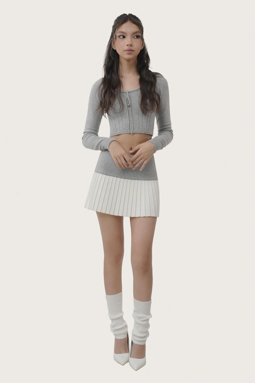 Churro cable ribbon knit, Gray