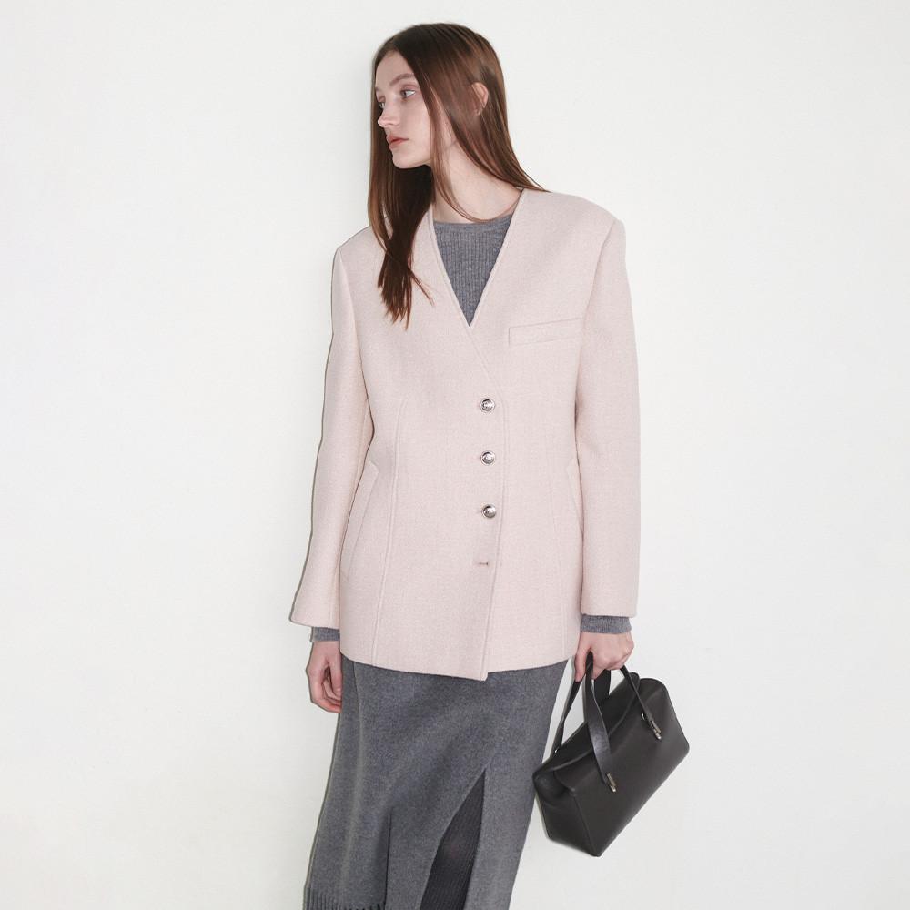 Collarless Boucle Jacket SW4XJ474-71