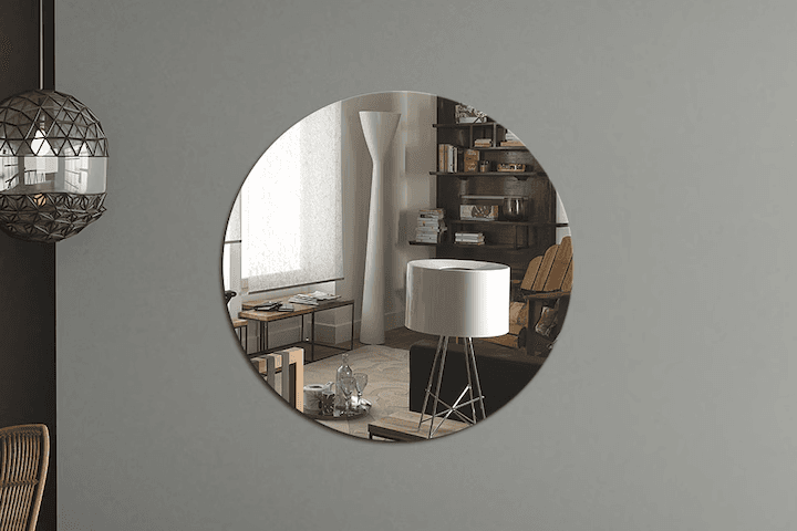 벽에 붙이는 안전 아크릴 거울(40cm) (원형)