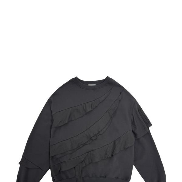 Sheer Ruffled Sweatshirt