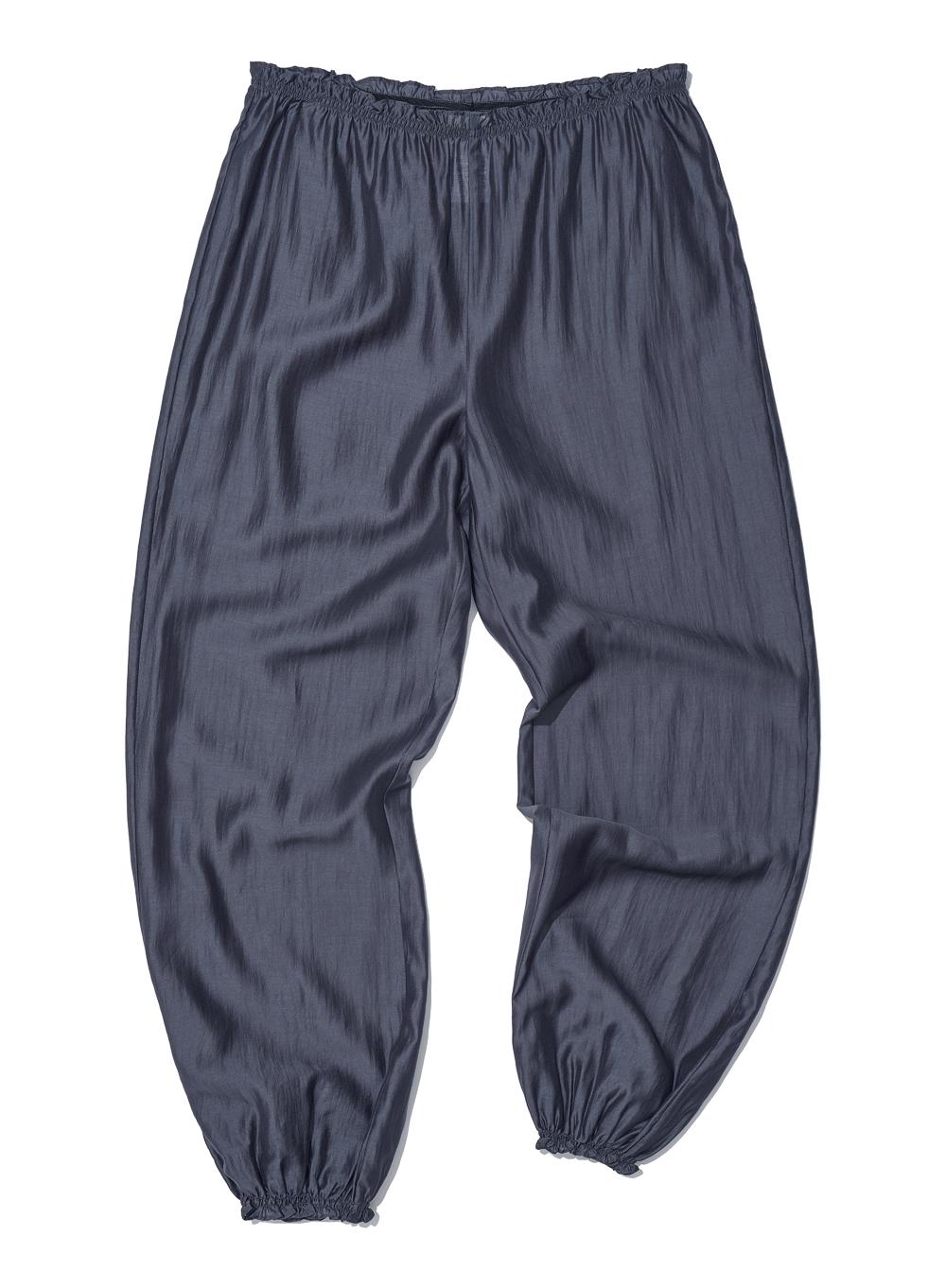 [WOMEN] FRILL SHEER HAREM PANTS_CHARCOAL
