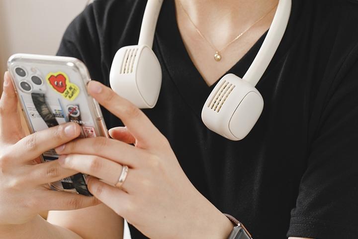 넥밴드 휴대용 에어써큐 2000mAh 듀얼팬 abc-0020