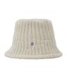 뱃지 니트 버킷햇 아이보리