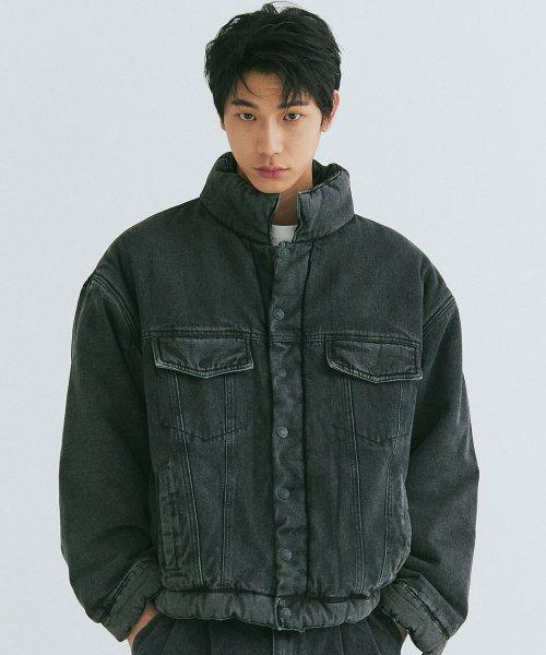 PADDED DENIM JUMPER [BLACK]