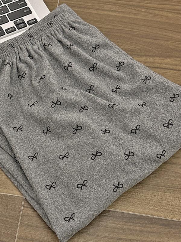 그레이리본 긴바지 홈웨어 파자마 잠옷