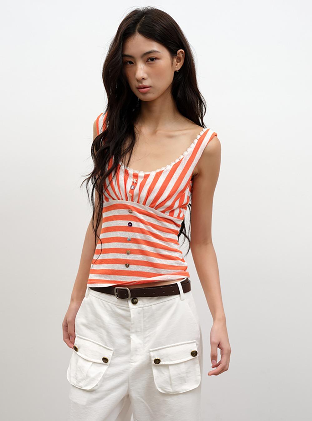 Clementine Button Tank Top