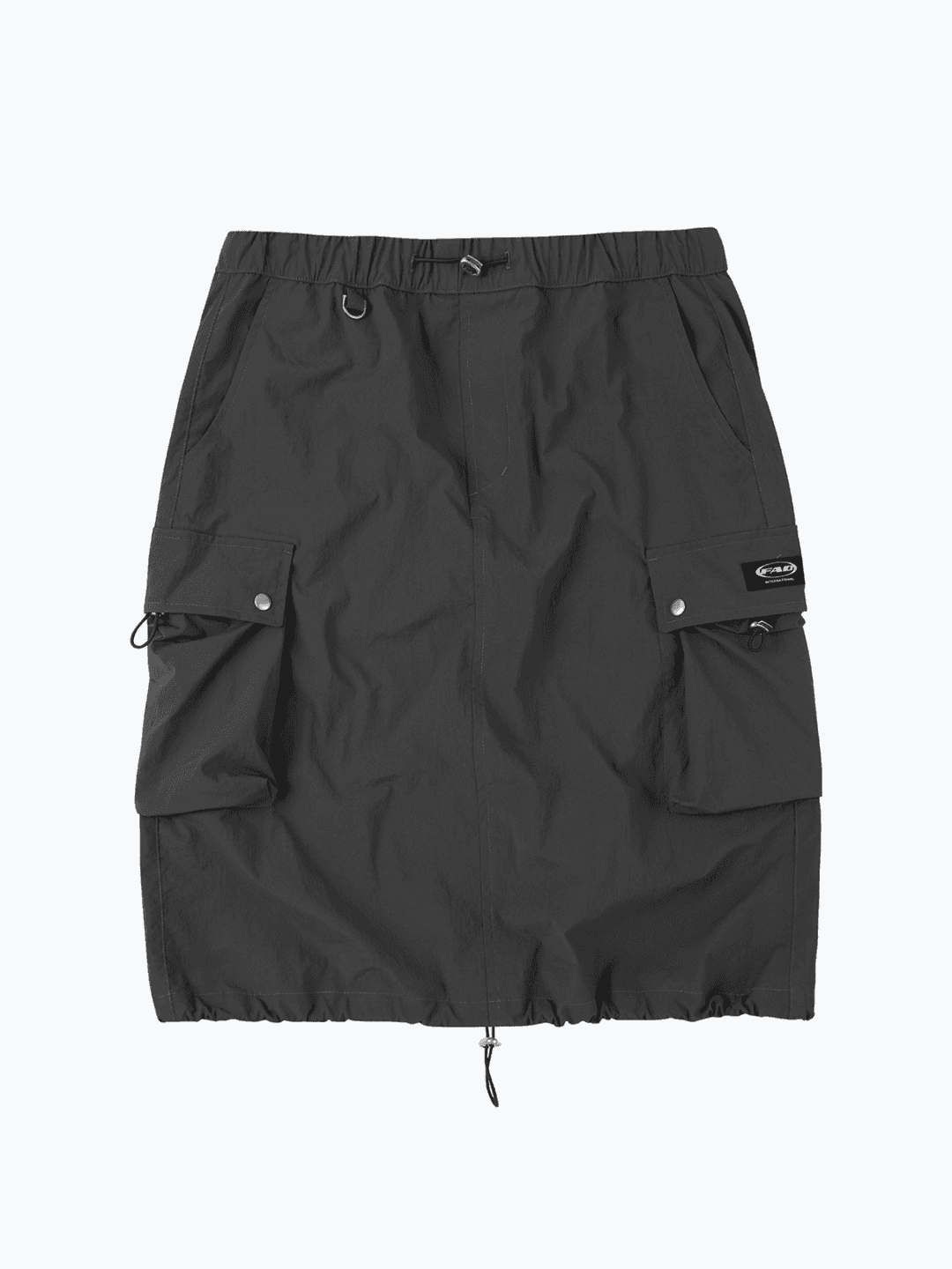 [FAD] STRING NYLON SKIRT (CHARCOAL)