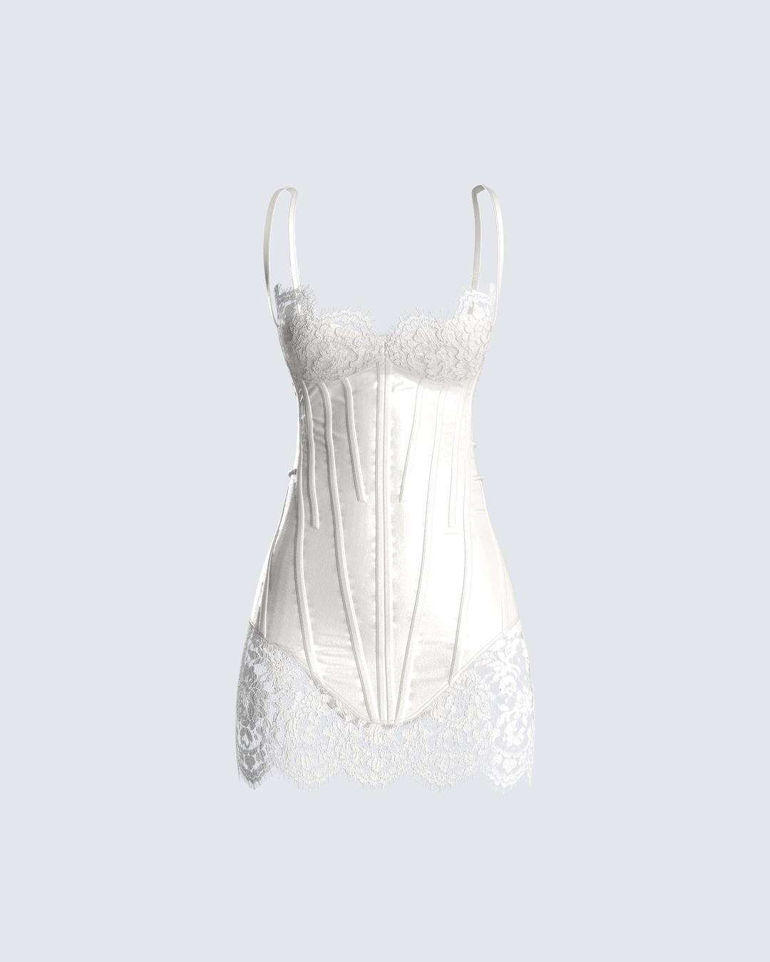 Rosie White Corset Dress - XS
