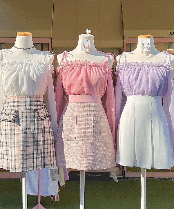 [made♥/색상추가]여리여리 숄더 블라우스 6color