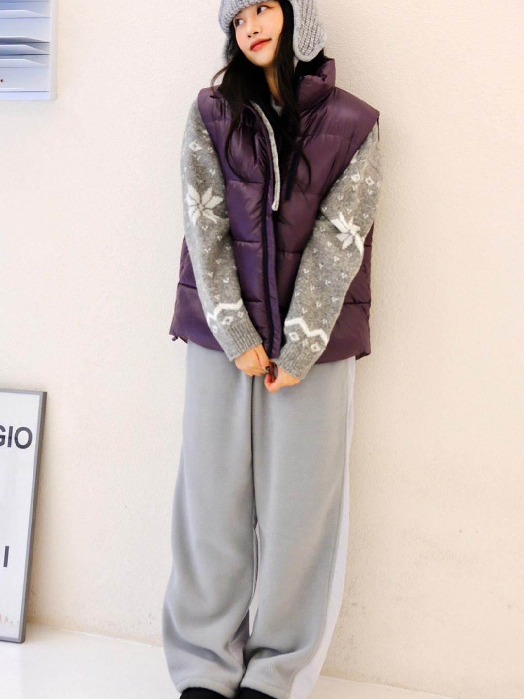 패디드 플리스 밴딩 팬츠 - 라이트 그레이