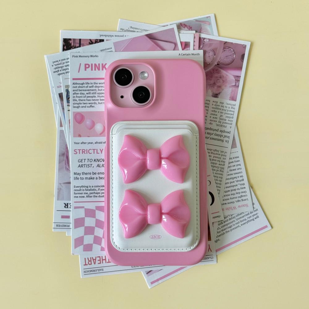 아비오에 핑크리본 맥세이프 카드지갑 세트 아이폰 15