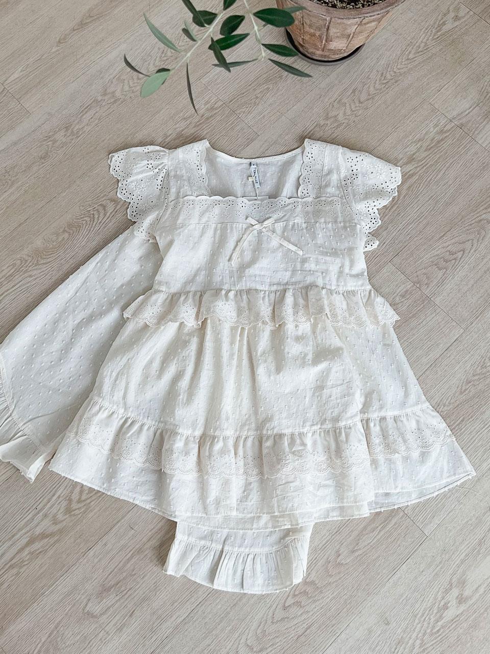 여성 스프링 우라기리 코튼 투피스 잠옷 23-04332