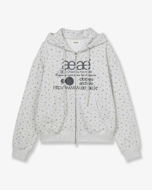WEB LOGO FLOWER HOOD ZIP UP [BLUE]