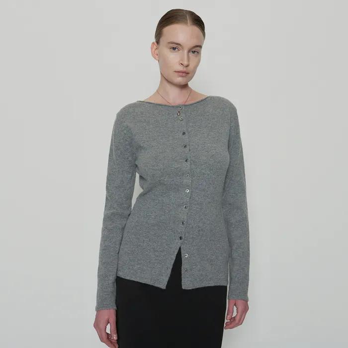 Slim Alpaca Cardigan - Gray