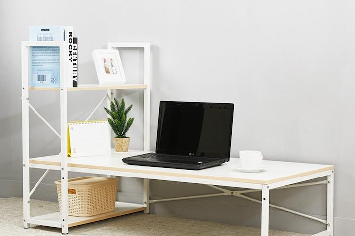 화이트 마틴 H형 학생 컴퓨터 선반 좌식 책상